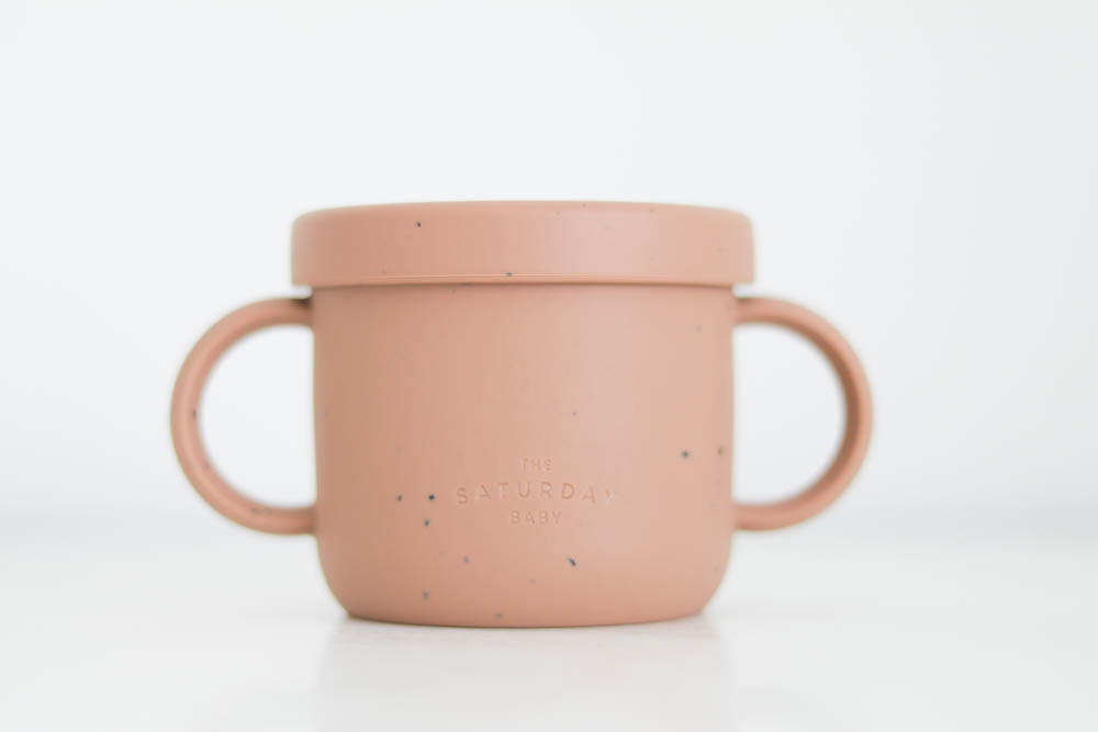 Coral Speckled Snack Cup From The Saturday Baby