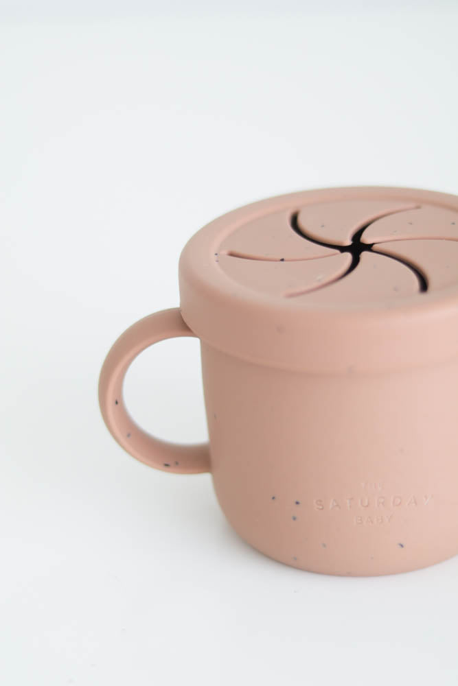 Coral Speckled Snack Cup From The Saturday Baby