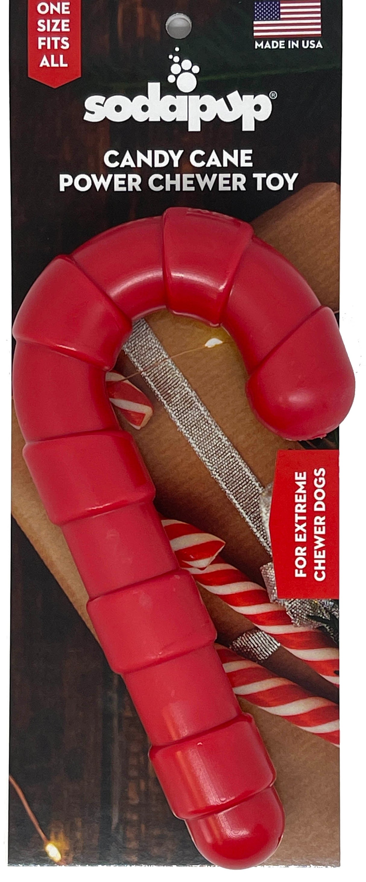Candy Cane Ultra Durable Nylon Chew Toy From SodaPup