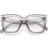 Bold Oversize Square Horn Rimmed Flat Lens Clear Glasses D093 from zeroUV