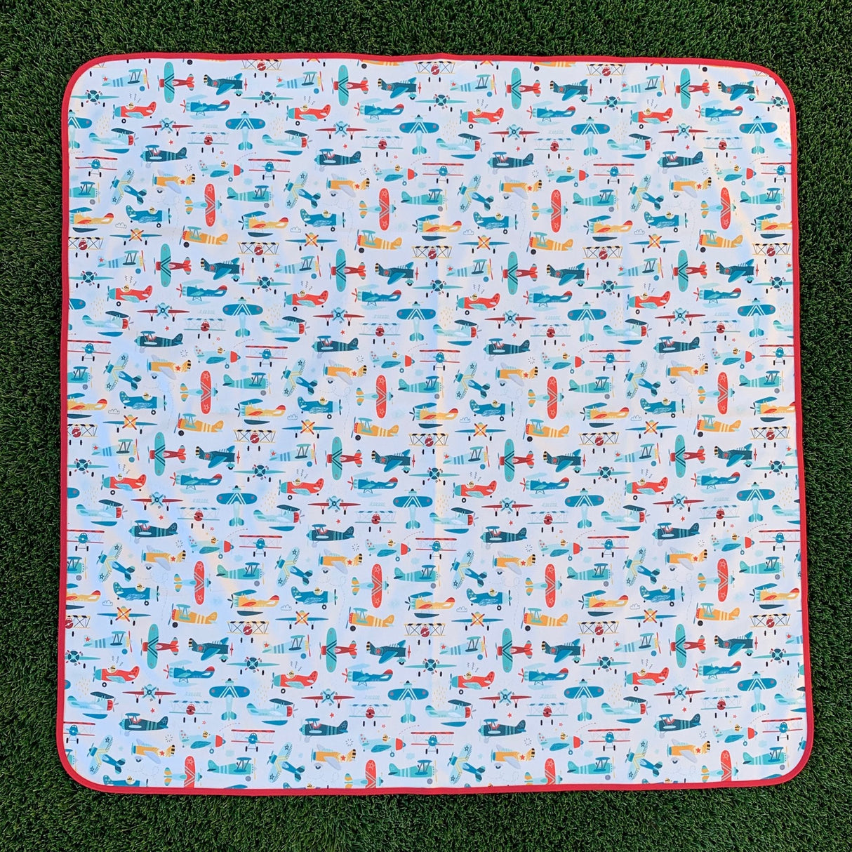 Retro Airplanes Splash Mat - A Waterproof Catch-All for Highchair Spills and More! from BapronBaby