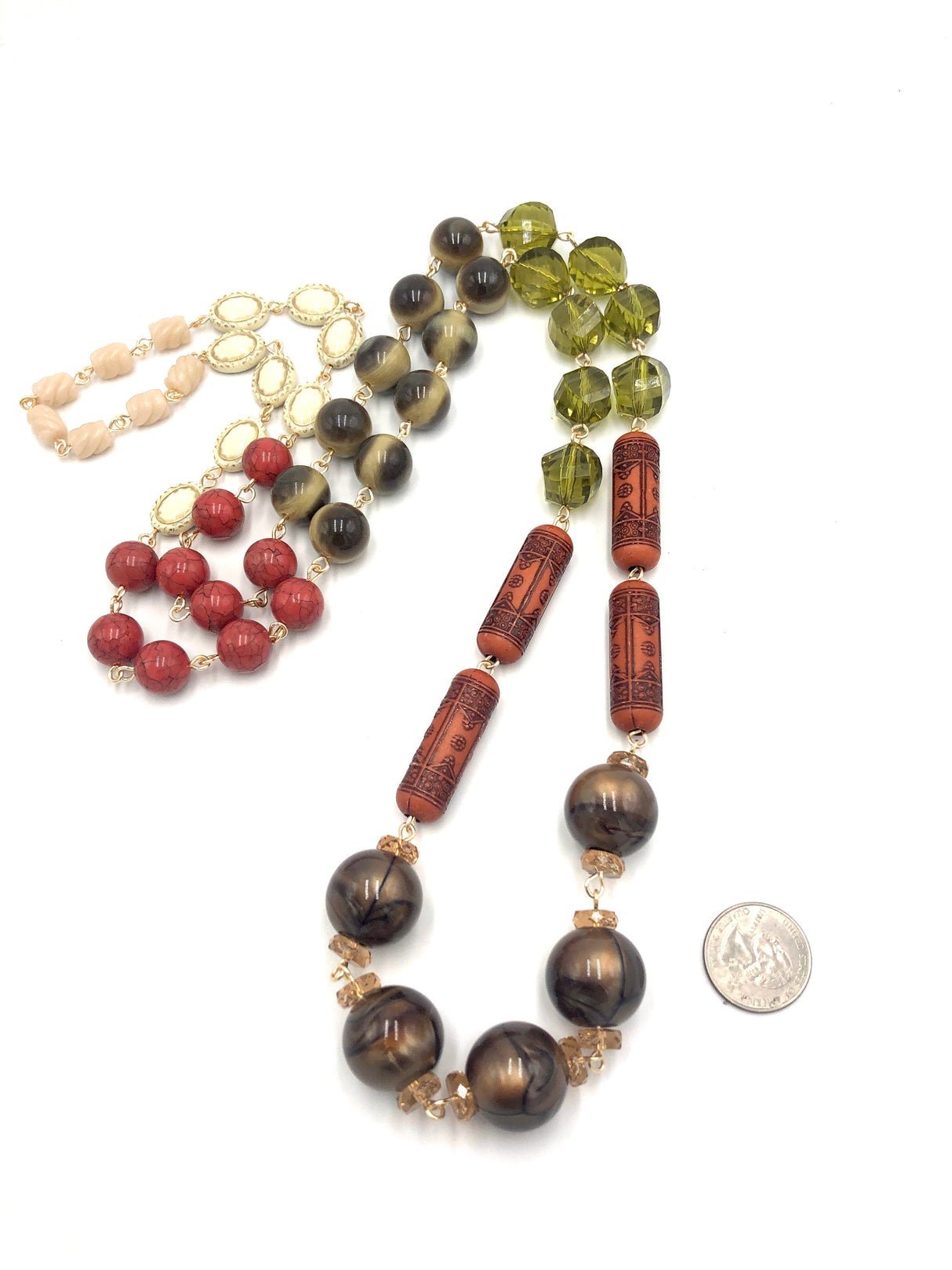 Aztec Beach Rosary Rope Chain Necklace from Leetie Lovendale