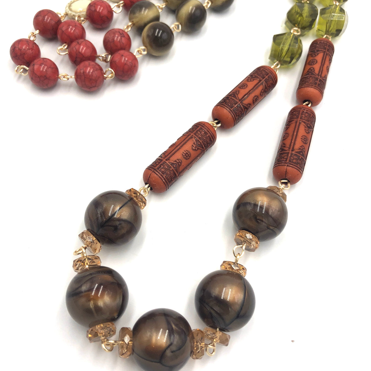 Aztec Beach Rosary Rope Chain Necklace from Leetie Lovendale