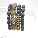 Charcoal Aura & Pewter Stack and Stretch Bracelets Set from Leetie Lovendale