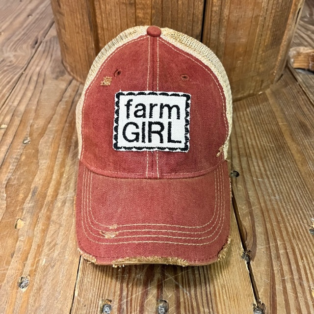 Farm Girl on Red Hat from The Goat Stock