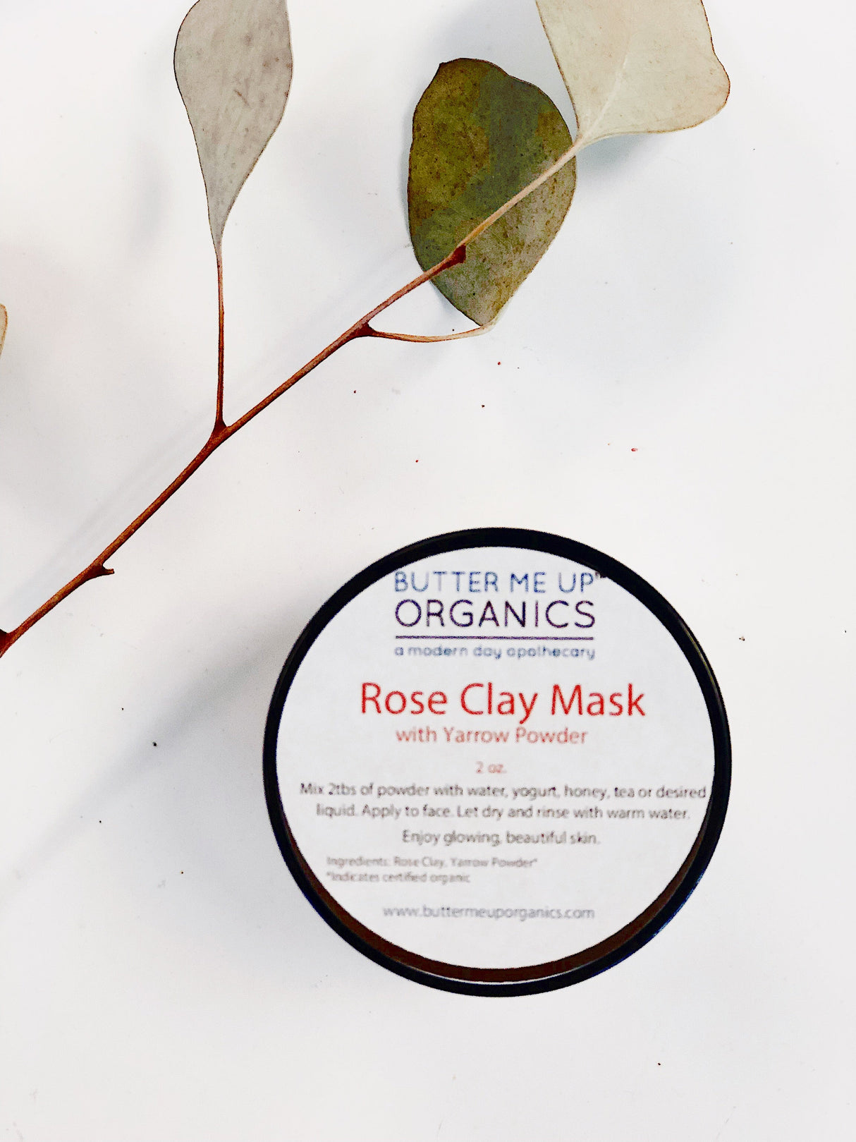 Rose Clay Face Mask  from Butter Me Up Organics