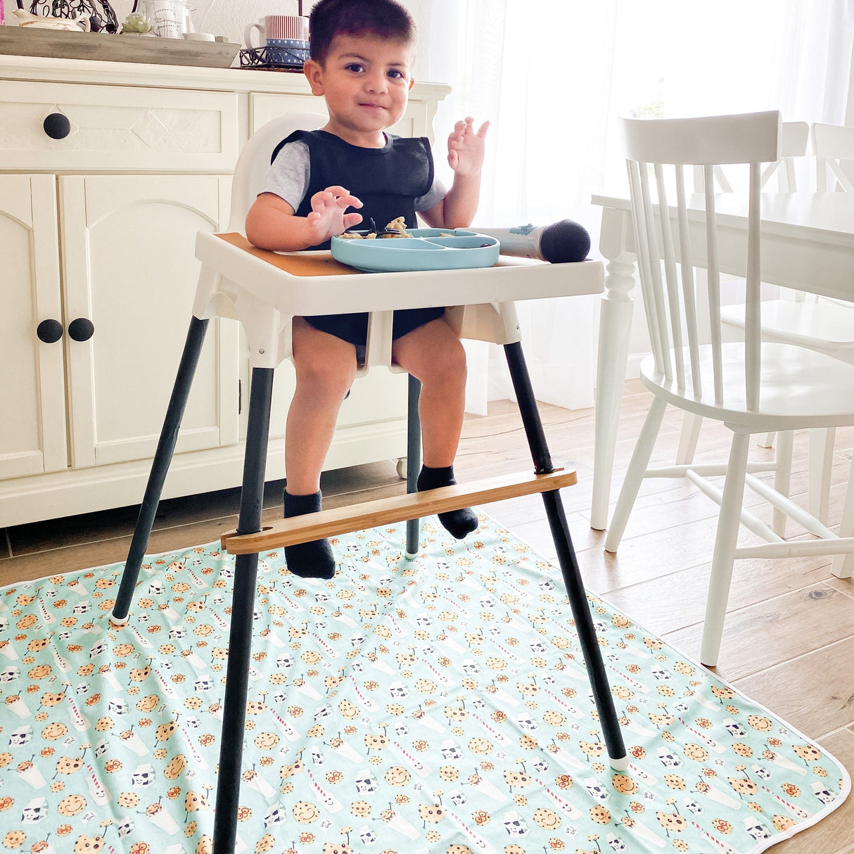Cookies & Milk Splash Mat - A Waterproof Catch-All for Highchair Spills and More! from BapronBaby