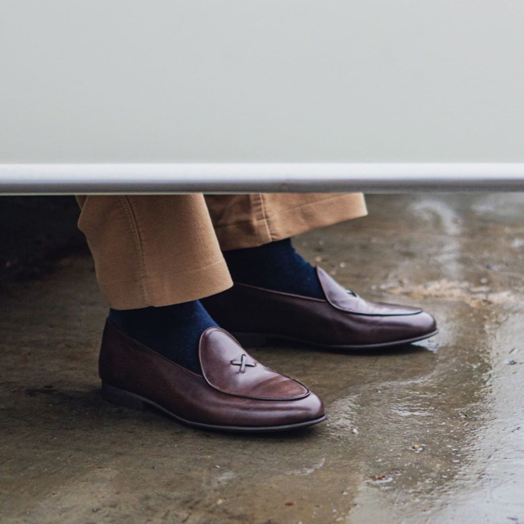 Men's Brown Leather Milano Loafer From Del Toro Shoes