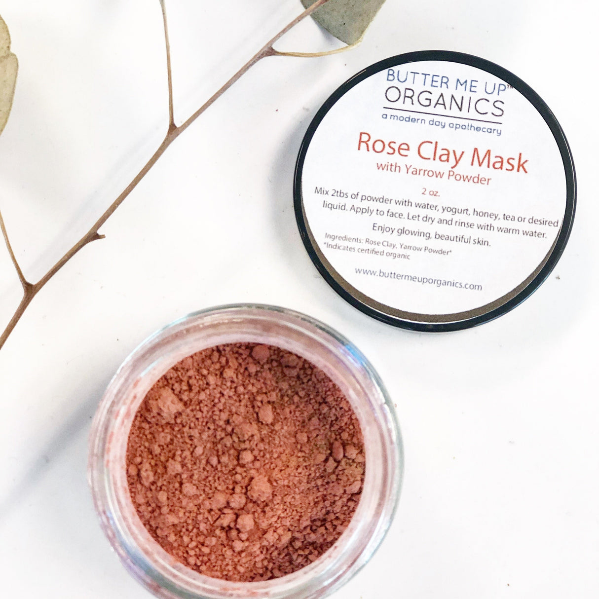 Rose Clay Face Mask  from Butter Me Up Organics