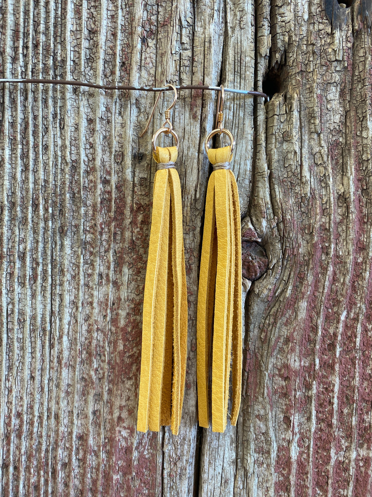 14112 Leather Tassel Earrings