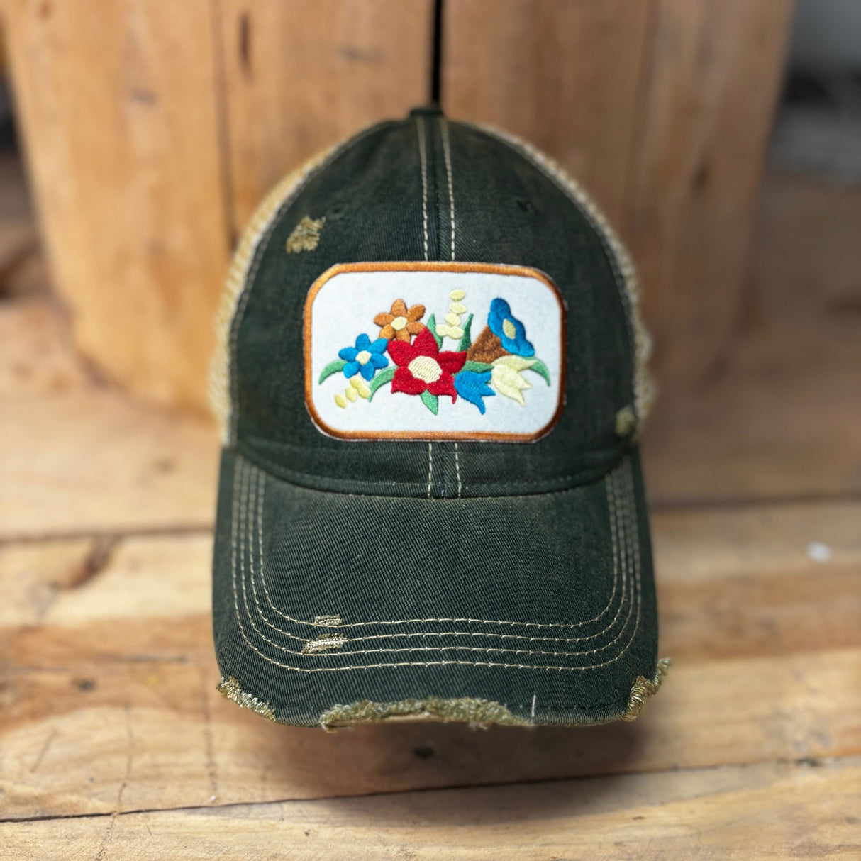 Gramma's Flowers Hat from The Goat Stock