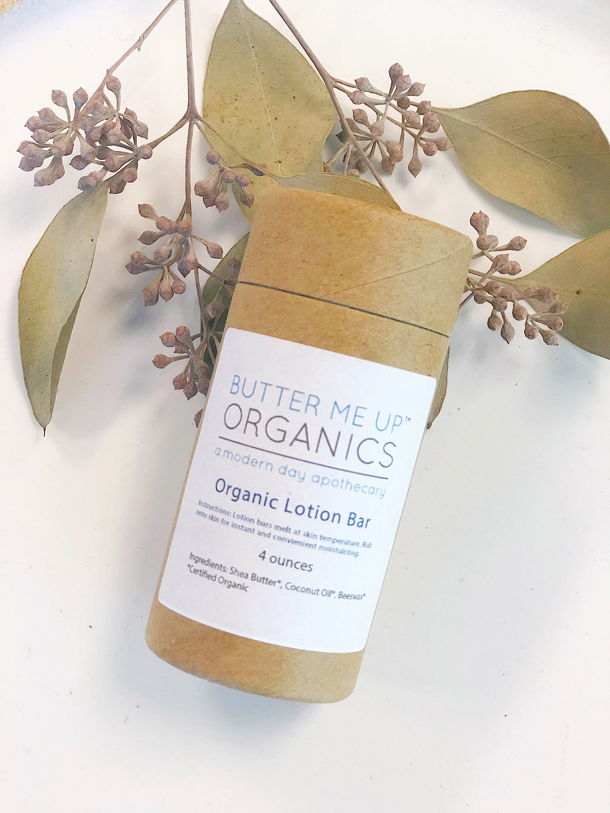 Organic Lotion Bar Shea Butter and Coconut Oil From Butter Me Up Organics