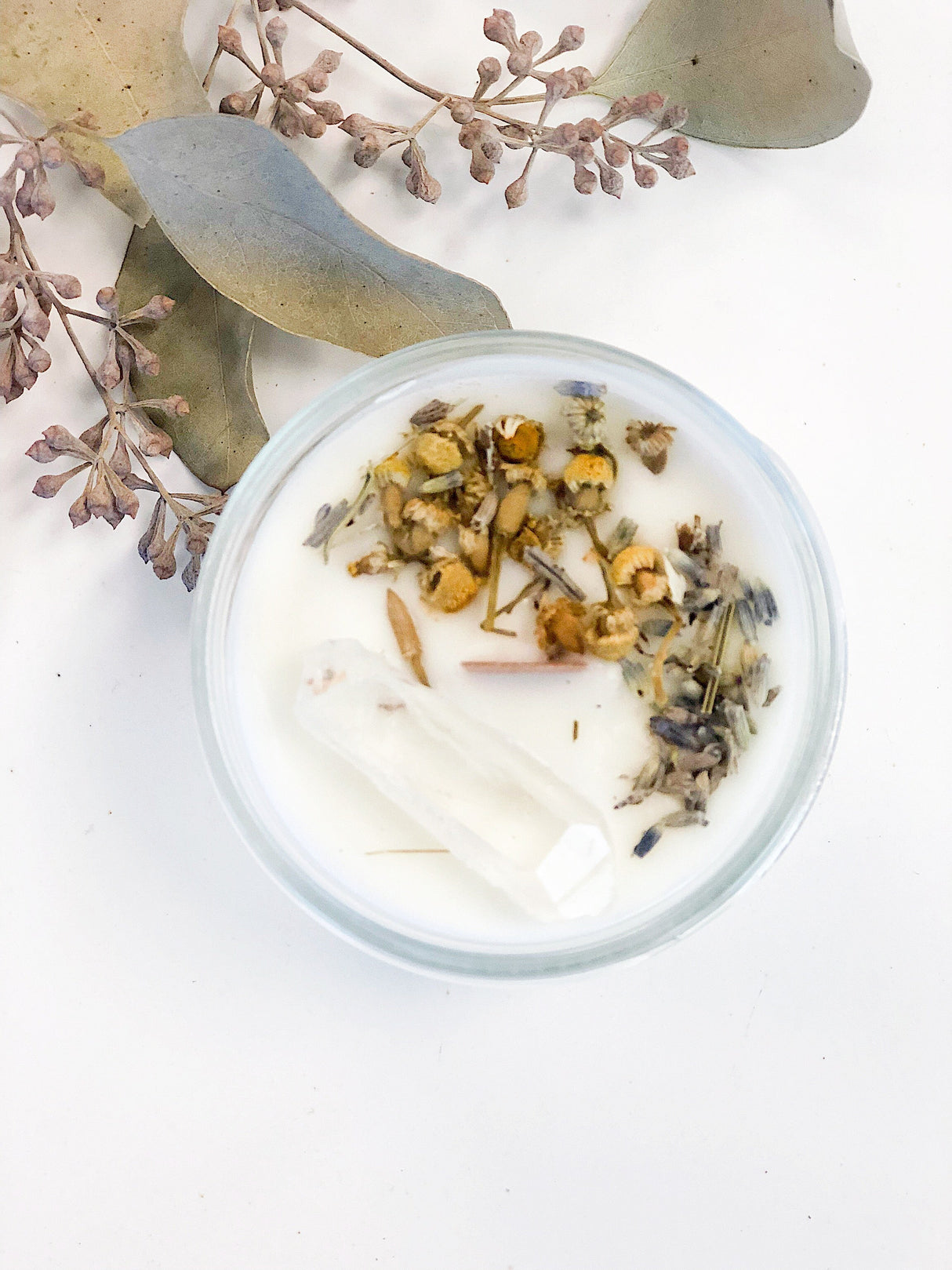Peace Candle / Serenity Candle / Intention Candle / Ritual Candle / Crystal Candle / Pretty Candle / Organic Soy Wax Candle / Botanicals from Butter Me Up Organics