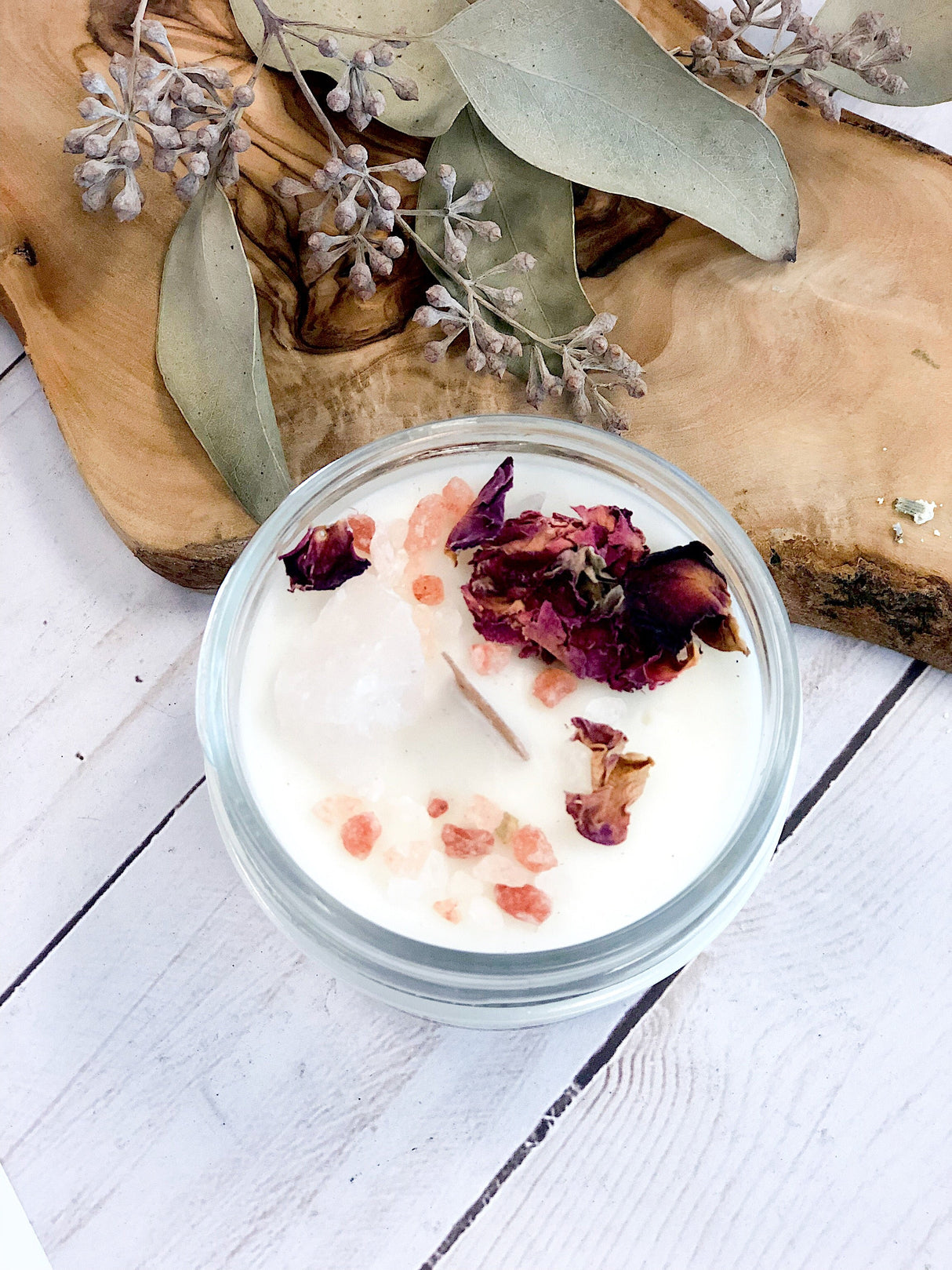Love Spell / Intention Candle/ Ritual Candle / Love and Light / Rose Quartz / Crystal Candle from Butter Me Up Organics