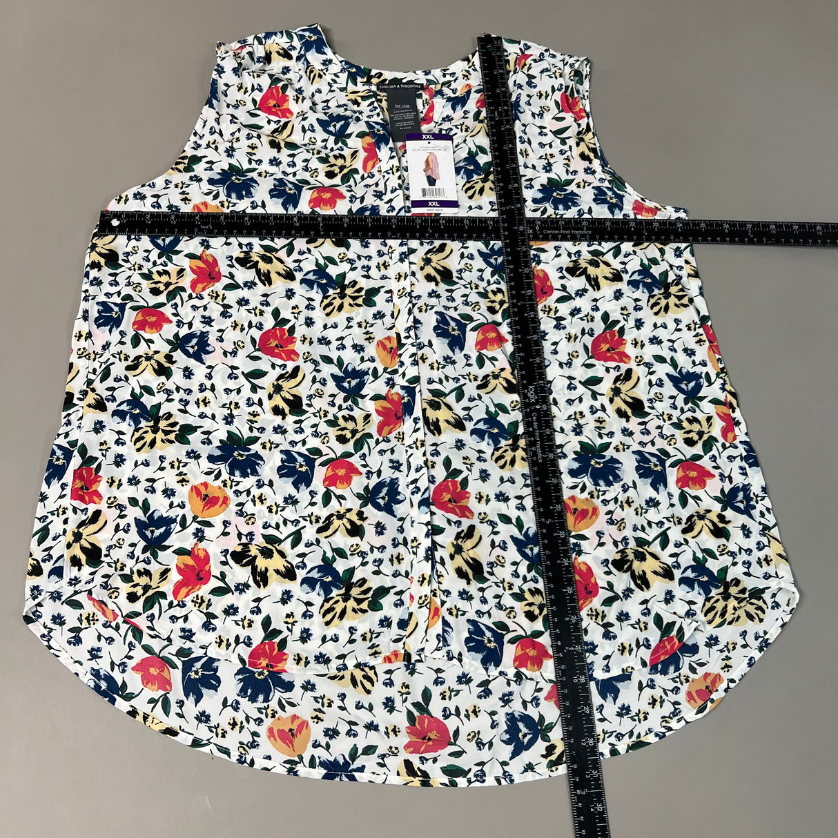 CHELSEA & THEODORE Sleeveless Blouse Women's Size XXL Bash Floral White 2165072 (NEW) from PayWut