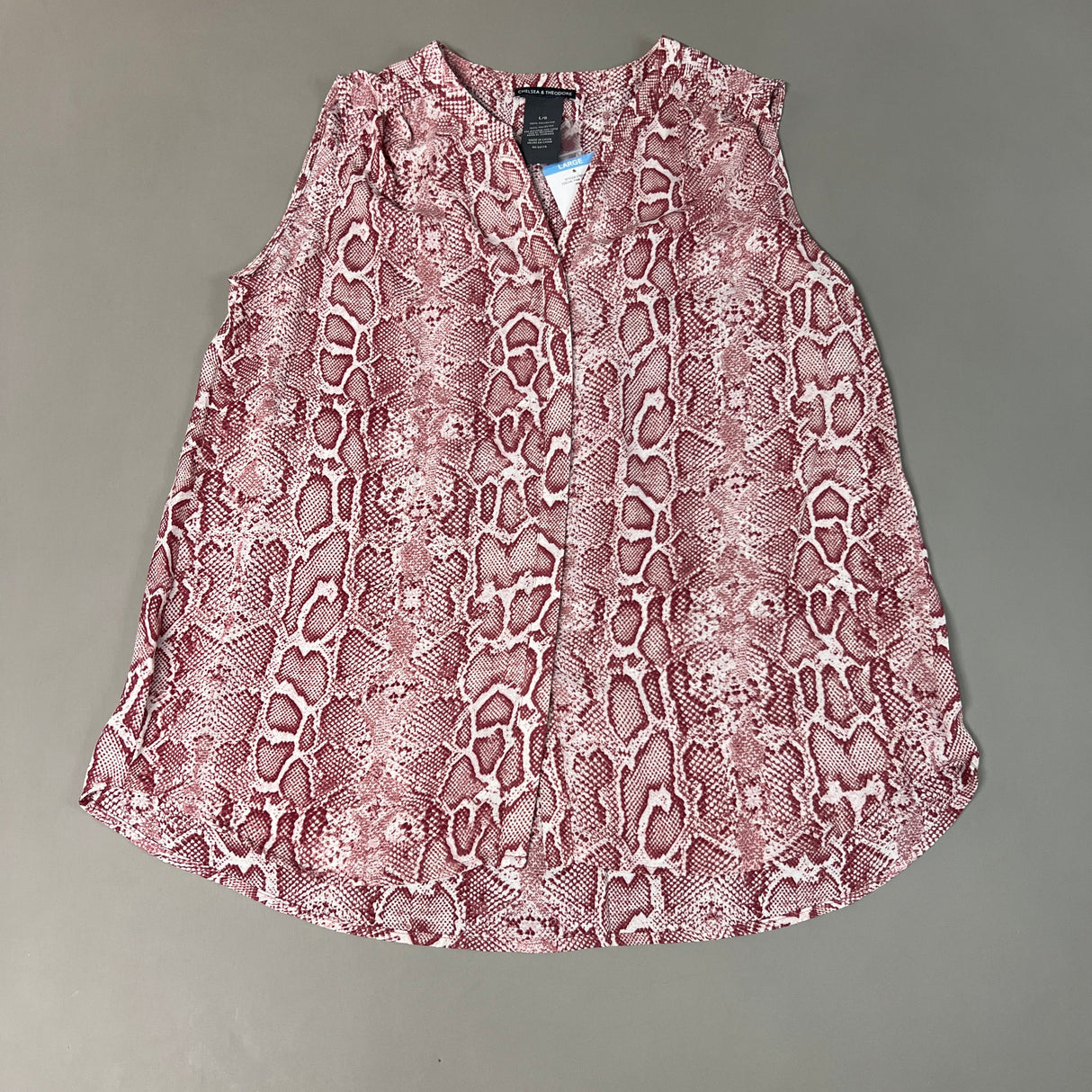 CHELSEA & THEODORE Sleeveless Blouse Women's Size L Pink Python 2165072 (NEW) from PayWut