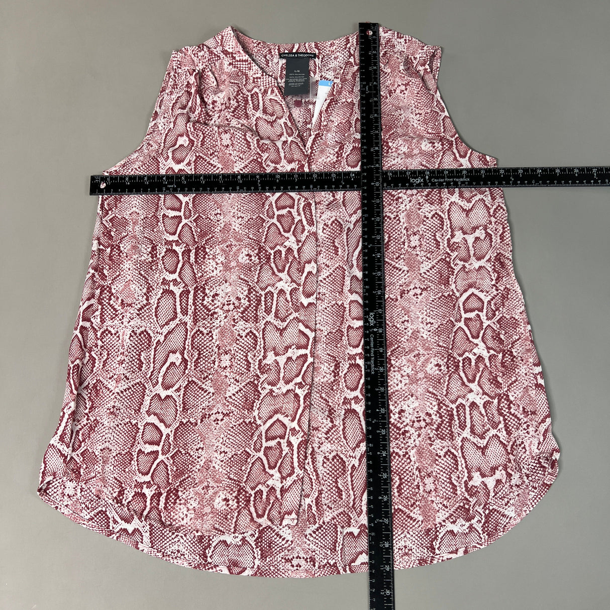 CHELSEA & THEODORE Sleeveless Blouse Women's Size L Pink Python 2165072 (NEW) from PayWut