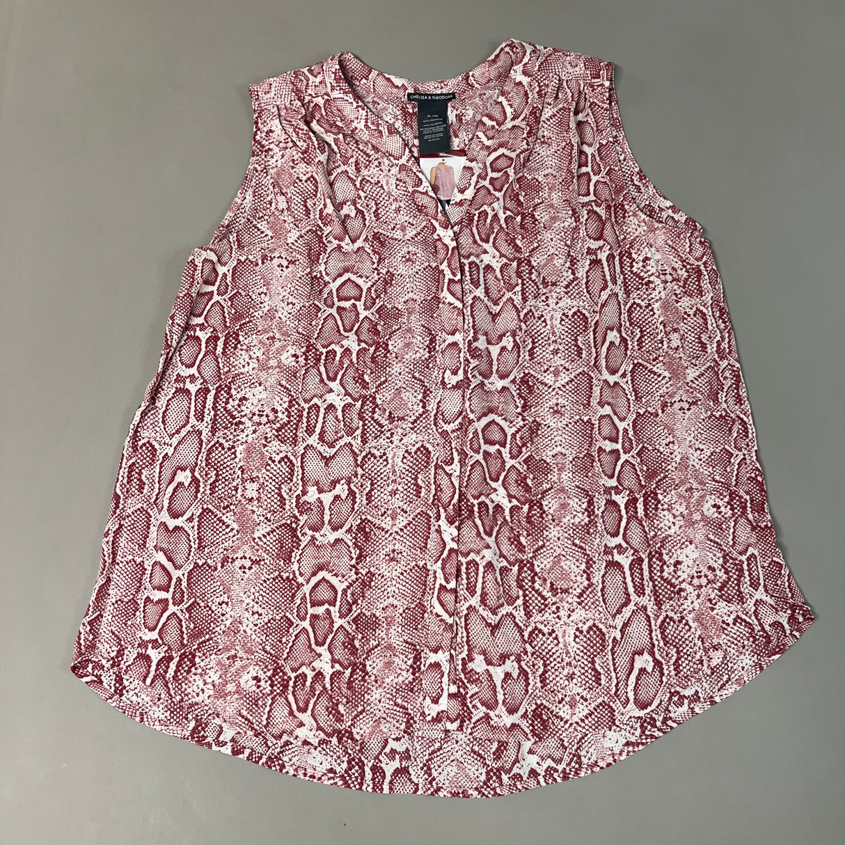 CHELSEA & THEODORE Sleeveless Blouse Women's Size XL Pink Python 2165072 (NEW) from PayWut
