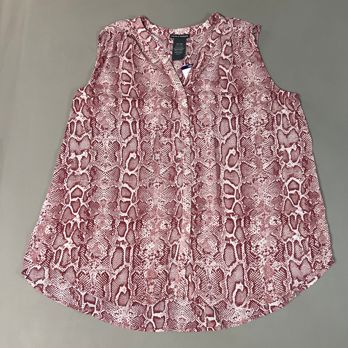 CHELSEA & THEODORE Sleeveless Blouse Women's Size XXL Pink Python 2165072 (NEW) from PayWut