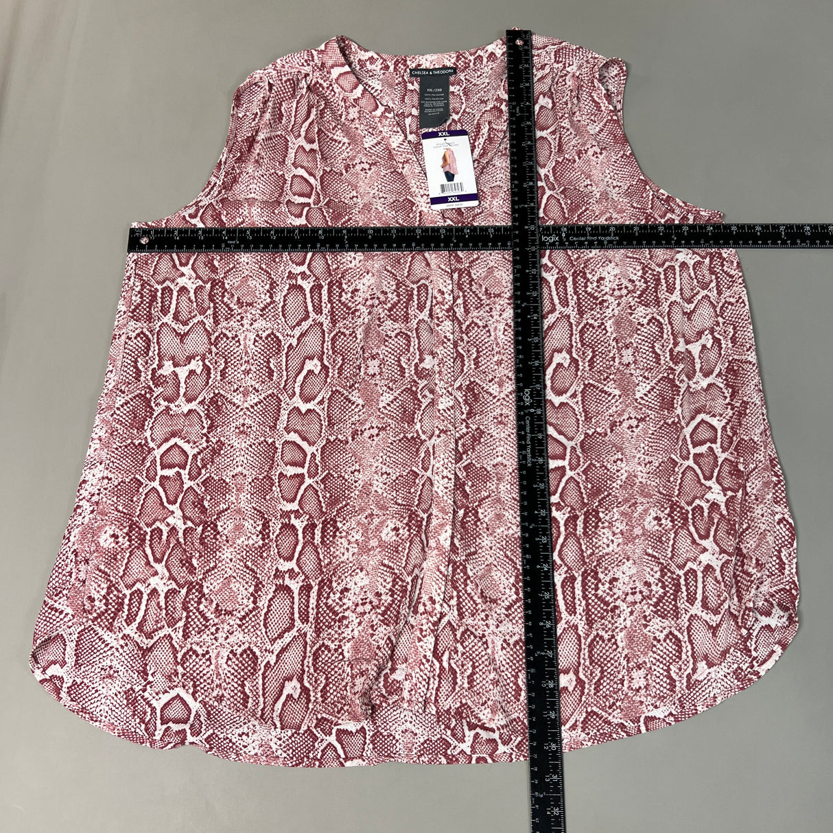 CHELSEA & THEODORE Sleeveless Blouse Women's Size XXL Pink Python 2165072 (NEW) from PayWut