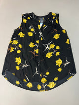 CHELSEA & THEODORE Sleeveless Blouse Women's Size L Black/Yellow Tulip 2165072 (NEW) from PayWut