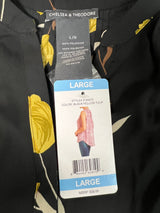 CHELSEA & THEODORE Sleeveless Blouse Women's Size L Black/Yellow Tulip 2165072 (NEW) from PayWut