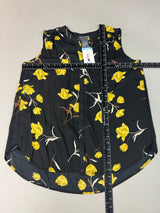 CHELSEA & THEODORE Sleeveless Blouse Women's Size L Black/Yellow Tulip 2165072 (NEW) from PayWut