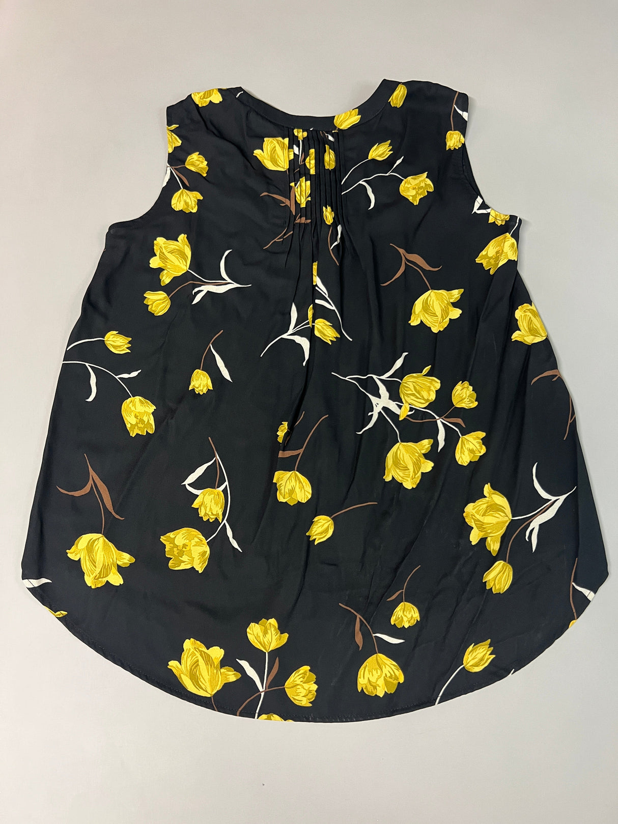 CHELSEA & THEODORE Sleeveless Blouse Women's Size L Black/Yellow Tulip 2165072 (NEW) from PayWut