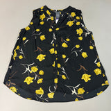 CHELSEA & THEODORE Sleeveless Blouse Women's Size XXL Black/Yellow Tulip 2165072 (NEW) from PayWut