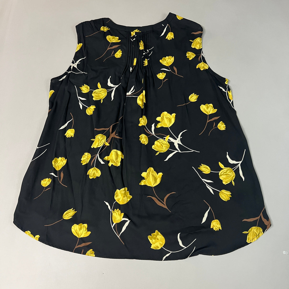 CHELSEA & THEODORE Sleeveless Blouse Women's Size XXL Black/Yellow Tulip 2165072 (NEW) from PayWut