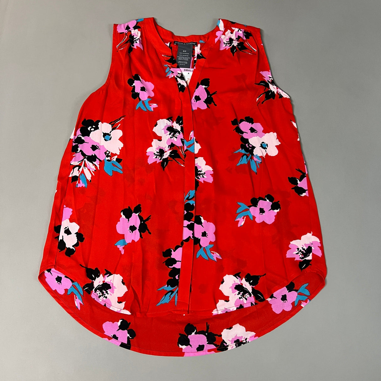 CHELSEA & THEODORE Sleeveless Blouse Women's Size S Red Floral Paisley 2165072 (NEW) from PayWut