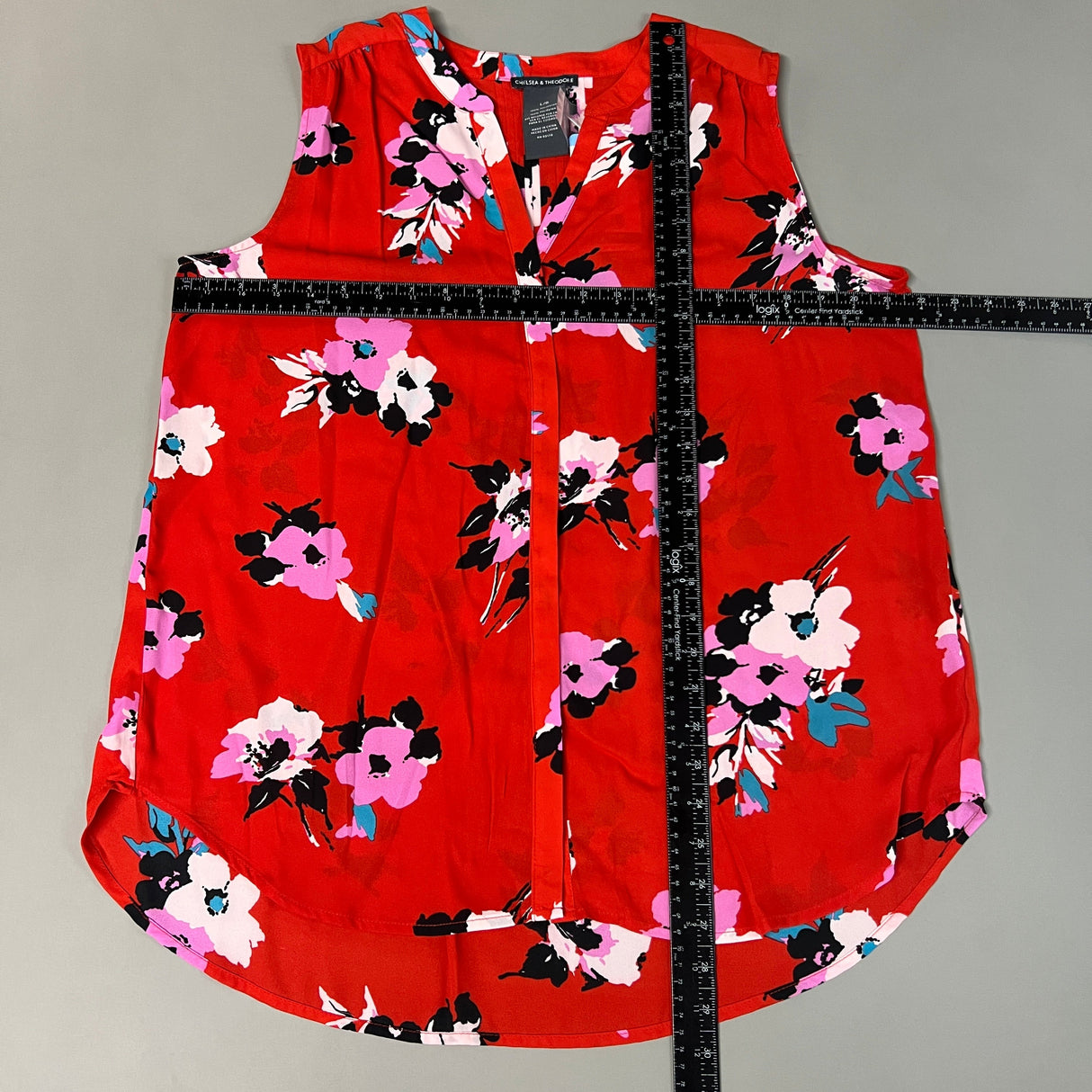 CHELSEA & THEODORE Sleeveless Blouse Women's Size L Red Floral Paisley 2165072 (NEW) from PayWut