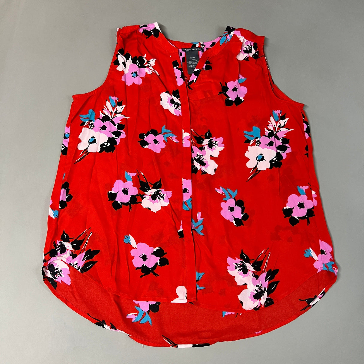 CHELSEA & THEODORE Sleeveless Blouse Women's Size XL Red Floral Paisley 2165072 (NEW) from PayWut