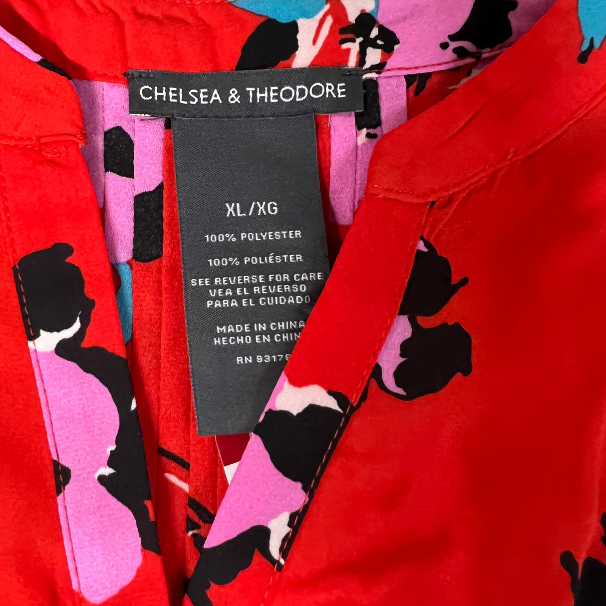 CHELSEA & THEODORE Sleeveless Blouse Women's Size XL Red Floral Paisley 2165072 (NEW) from PayWut