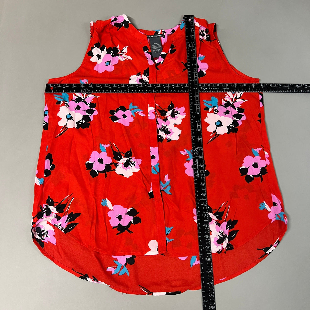CHELSEA & THEODORE Sleeveless Blouse Women's Size XL Red Floral Paisley 2165072 (NEW) from PayWut