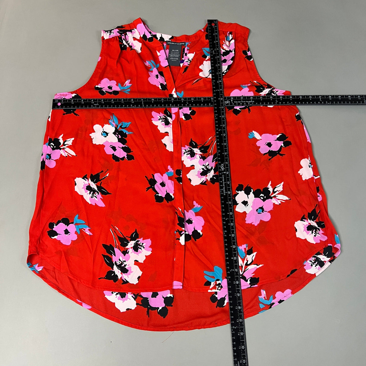 CHELSEA & THEODORE Sleeveless Blouse Women's Size XXL Red Floral Paisley 2165072 (NEW) from PayWut