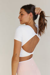 Astoria LIVE LUXE Twist Crop - White From Astoria Activewear