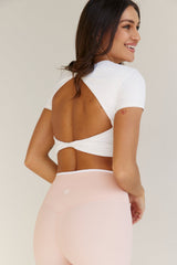 Astoria LIVE LUXE Twist Crop - White From Astoria Activewear