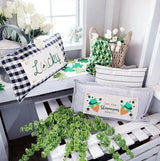 GIFT GUIDE:  FOR THOSE THAT ARE HARD TO BUY FOR!  SEASONAL SET: Buffalo Check Gingham Pillow (comes w/ foam insert & these 4 panels in back pocket)  SUNFLOWERS, SNOWMAN SCARVES, BE MY VALENTINE, SUMMER VINTAGE CAMPER From PillowPanels