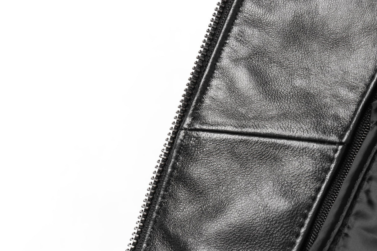 REED EST. 1950 Men's Jacket Genuine Lambskin Leather Stand UP Collar Winners Coat - Imported from Reed Leather