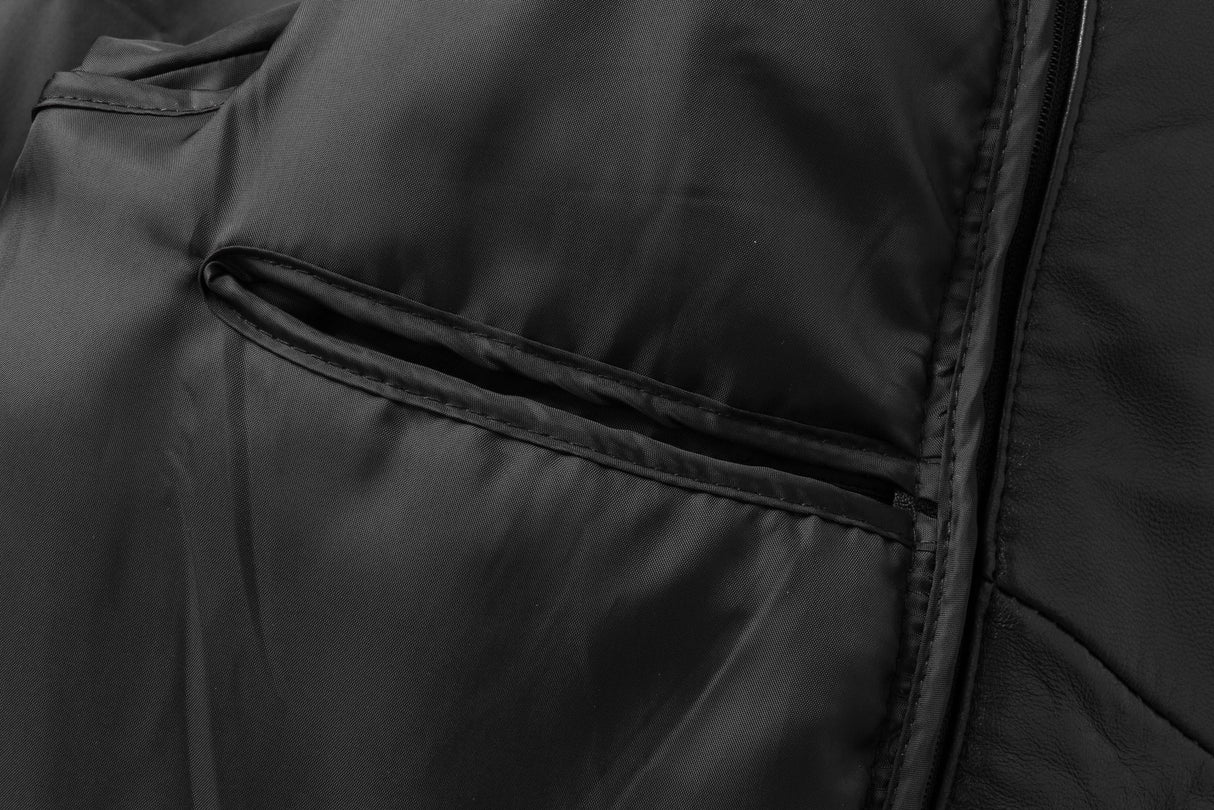 REED EST. 1950 Men's Jacket Genuine Lambskin Leather Stand UP Collar Winners Coat - Imported from Reed Leather