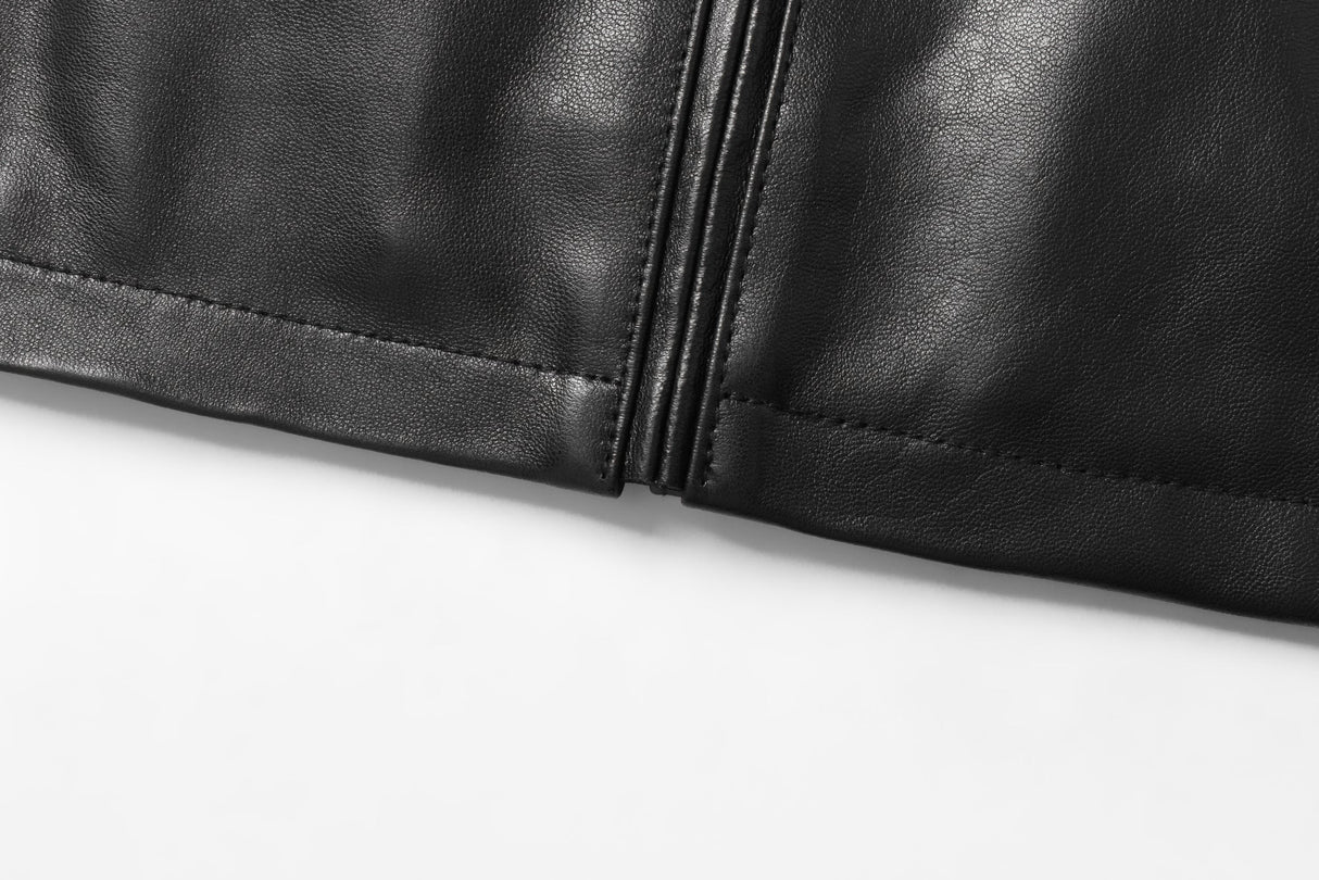 REED EST. 1950 Men's Jacket Genuine Lambskin Leather Stand UP Collar Winners Coat - Imported from Reed Leather