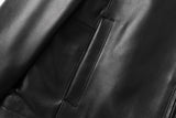 REED EST. 1950 Men's Jacket Genuine Lambskin Leather Stand UP Collar Winners Coat - Imported from Reed Leather