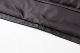 REED EST. 1950 Men's Jacket Genuine Lambskin Leather Stand UP Collar Winners Coat - Imported from Reed Leather