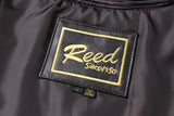 REED EST. 1950 Men's Jacket Genuine Lambskin Leather Stand UP Collar Winners Coat - Imported from Reed Leather