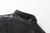 REED EST. 1950 Men's Jacket Genuine Lambskin Leather Stand UP Collar Winners Coat - Imported from Reed Leather