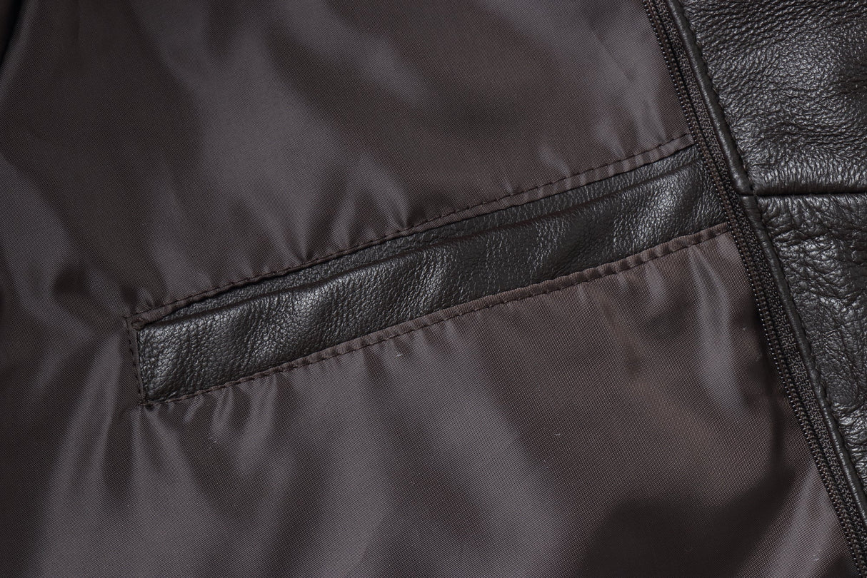 REED EST. 1950 Men's Jacket Genuine Lambskin Leather Stand UP Collar Winners Coat - Imported from Reed Leather