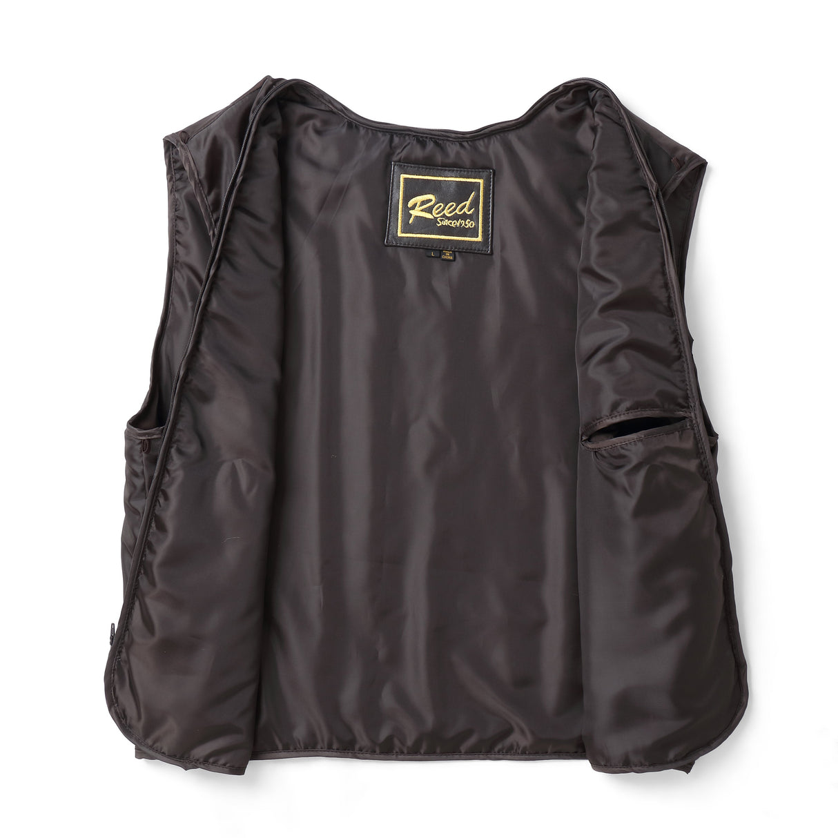 REED EST. 1950 Men's Jacket Genuine Lambskin Leather Stand UP Collar Winners Coat - Imported from Reed Leather