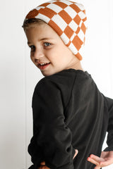 COPPER CHECKERS DREAM BEANIE from DREAM BIG LITTLE CO