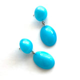 Aqua Blue Aura Glow Jelly Bean Earrings from Leetie Lovendale